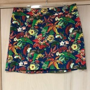 Talbots Royal Blue Tropical Print Skirt